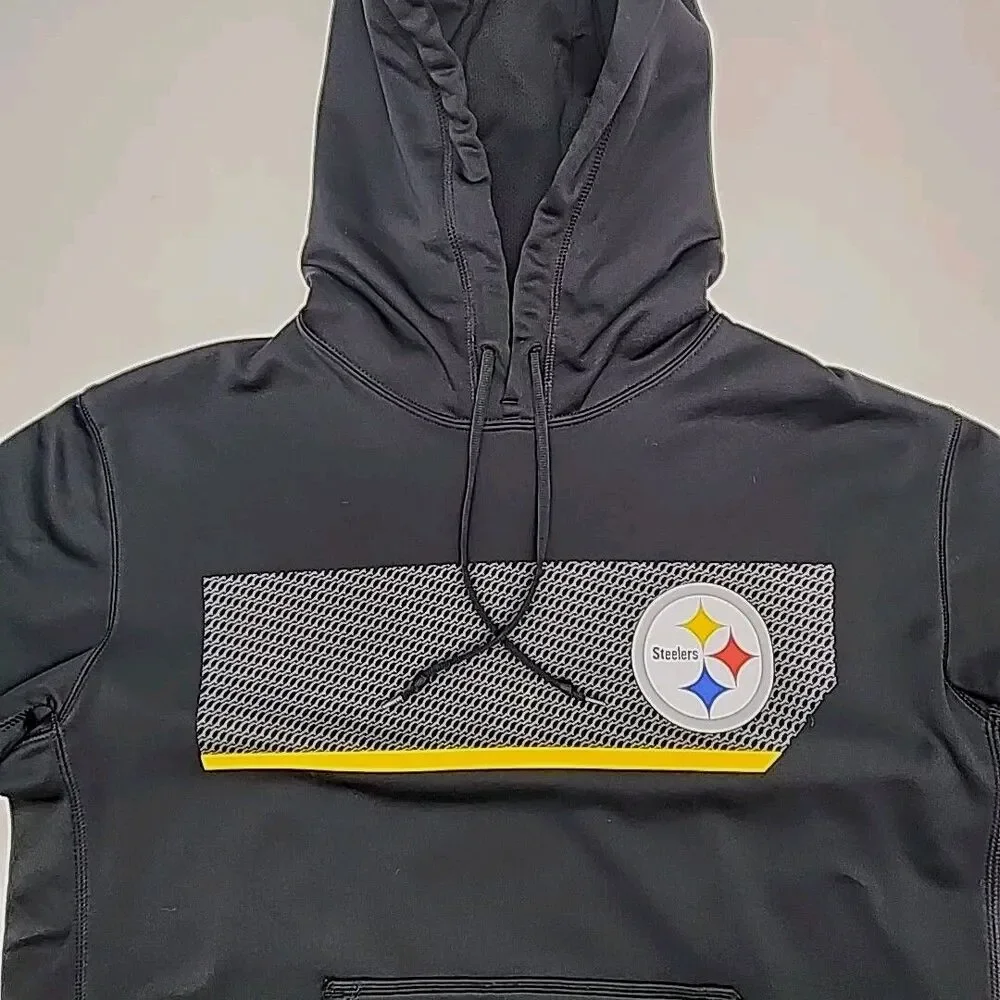Nike Pittsburgh Steelers Hoodie Sweatshirt Men Medium Black Football NFL Therma
